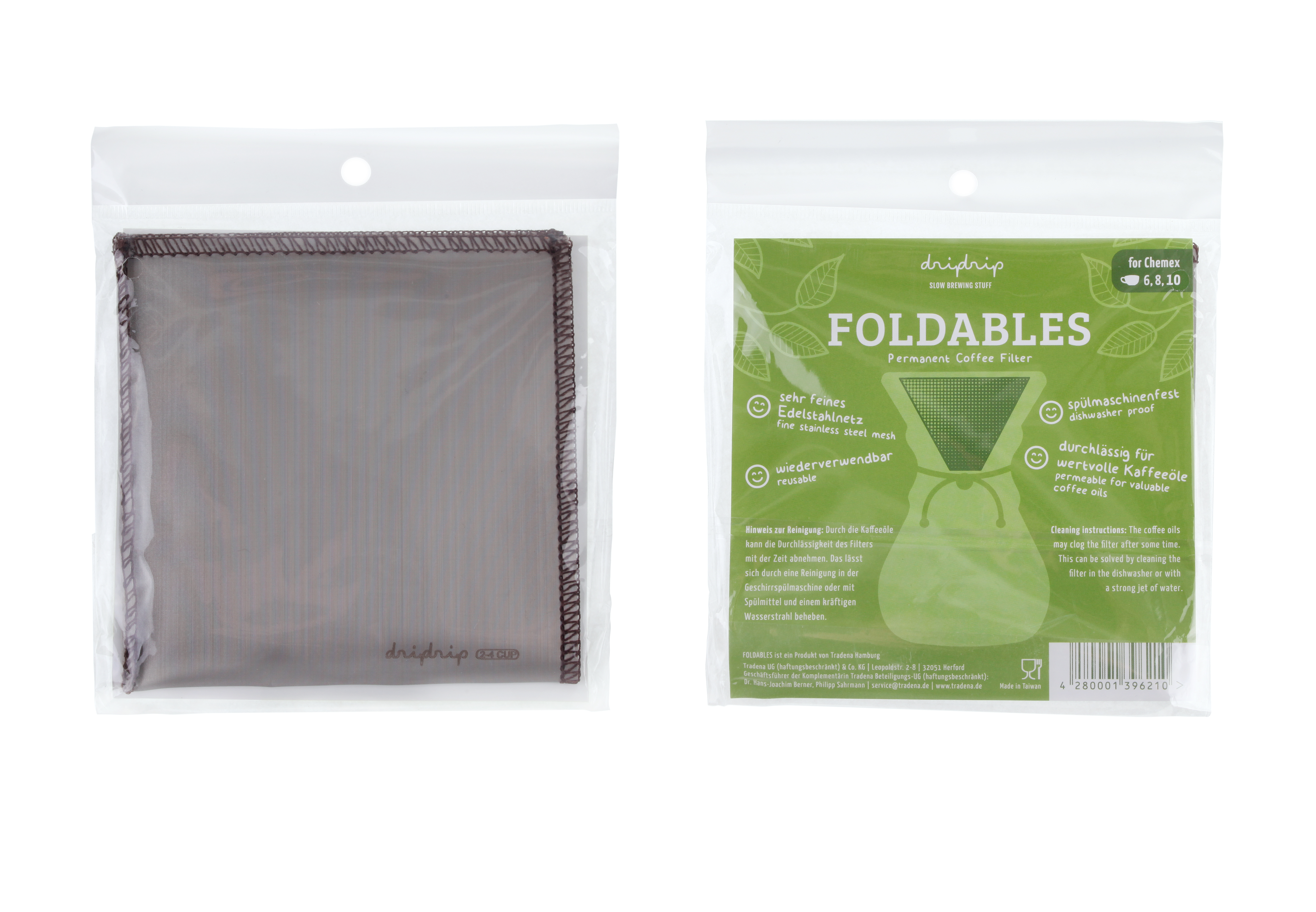  Foldables Dauerfilter Chemex 6,8 und 10 Tassen